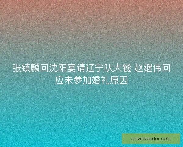 张镇麟回沈阳宴请辽宁队大餐 赵继伟回应未参加婚礼原因