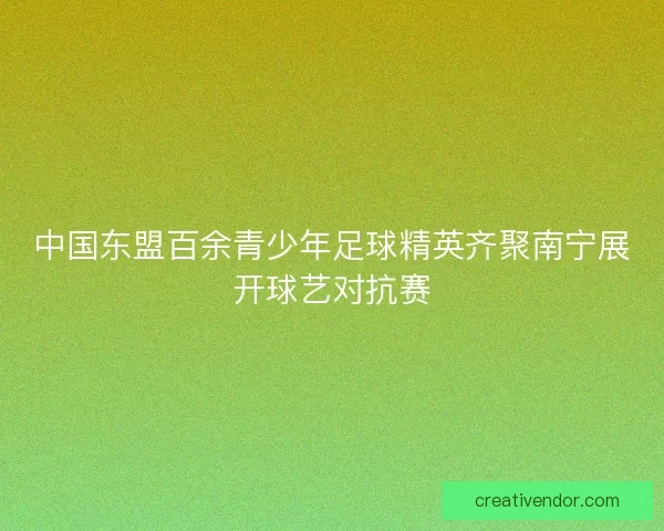 中国东盟百余青少年足球精英齐聚南宁展开球艺对抗赛